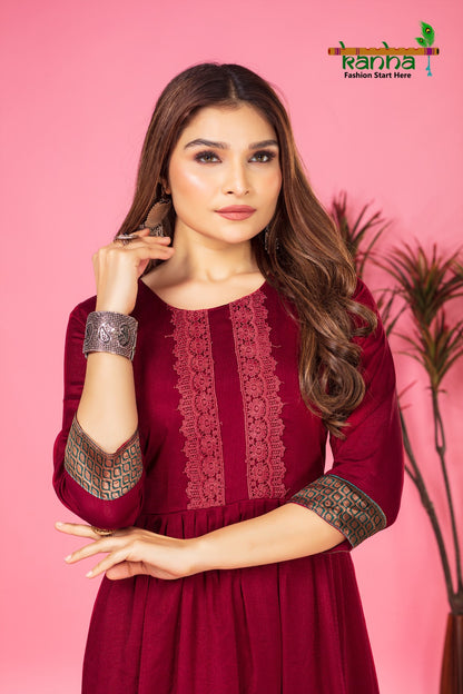 Kamlam Kanha Silk Anarkali Kurtis