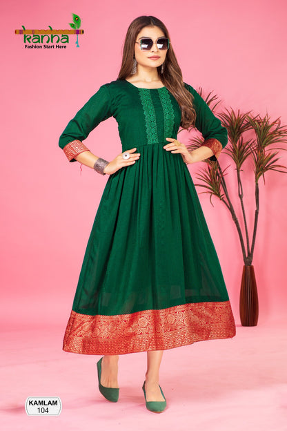Kamlam Kanha Silk Anarkali Kurtis
