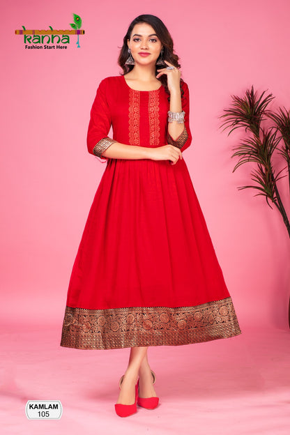 Kamlam Kanha Silk Anarkali Kurtis