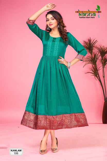 Kamlam Kanha Silk Anarkali Kurtis