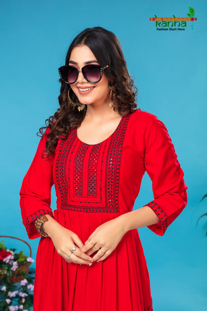 Kanchan Kanha Rayon Anarkali Kurtis