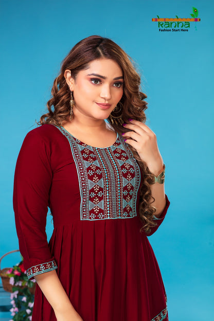 Kanchan Kanha Rayon Anarkali Kurtis