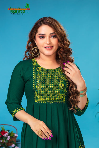 Kanchan Kanha Rayon Anarkali Kurtis