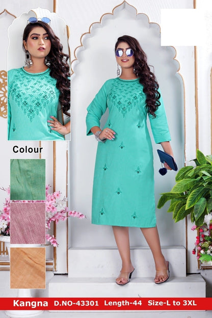 Kangana Zoya Straight Cut Kurtis