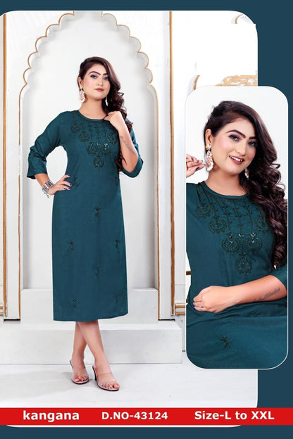 Kangana Zoya Straight Cut Kurtis