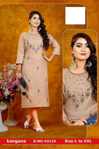 Kangana Zoya Straight Cut Kurtis