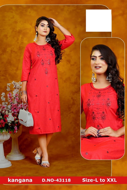 Kangana Zoya Straight Cut Kurtis