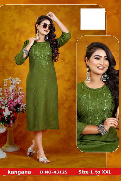 Kangana Zoya Straight Cut Kurtis