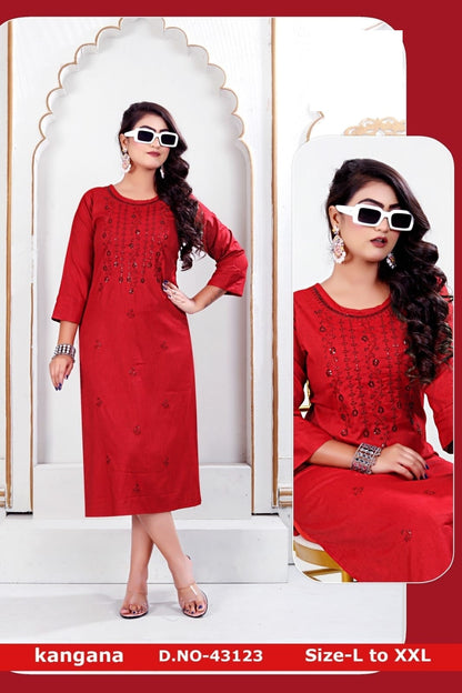 Kangana Zoya Straight Cut Kurtis