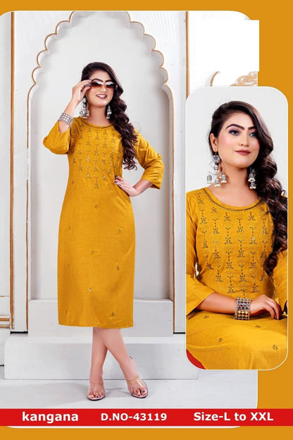 Kangana Zoya Straight Cut Kurtis