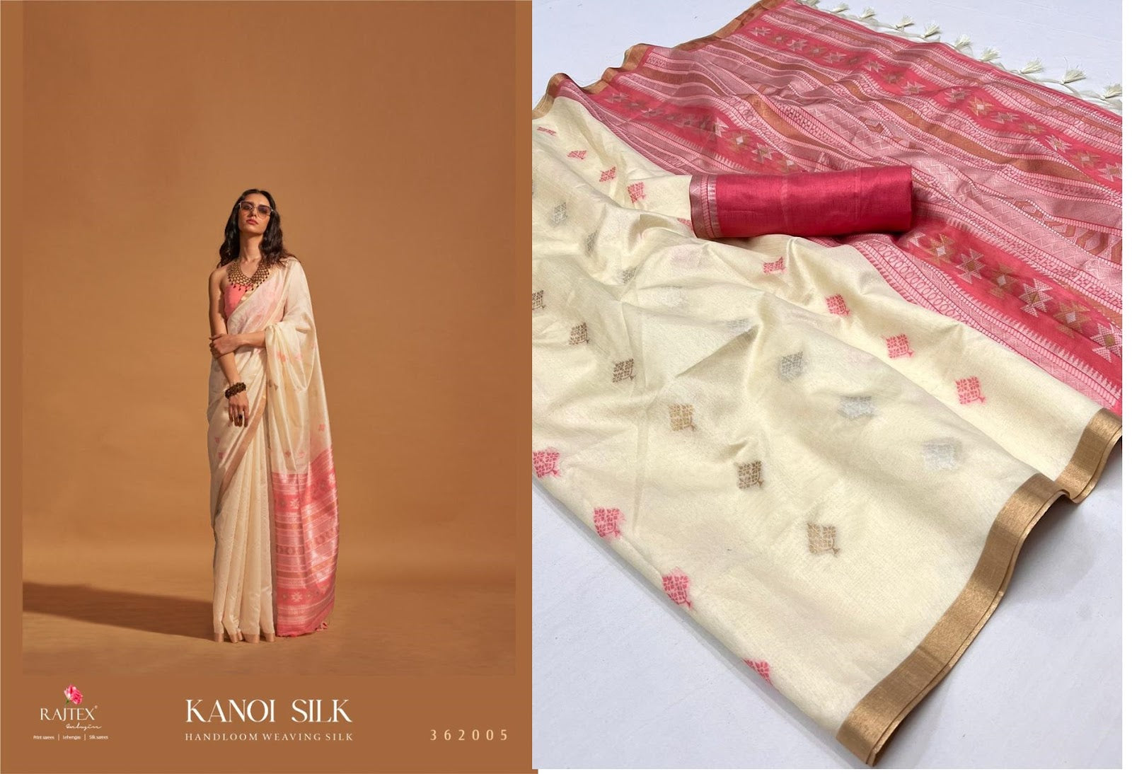 Kanoi Silk Rajtex Handloom Silk Sarees