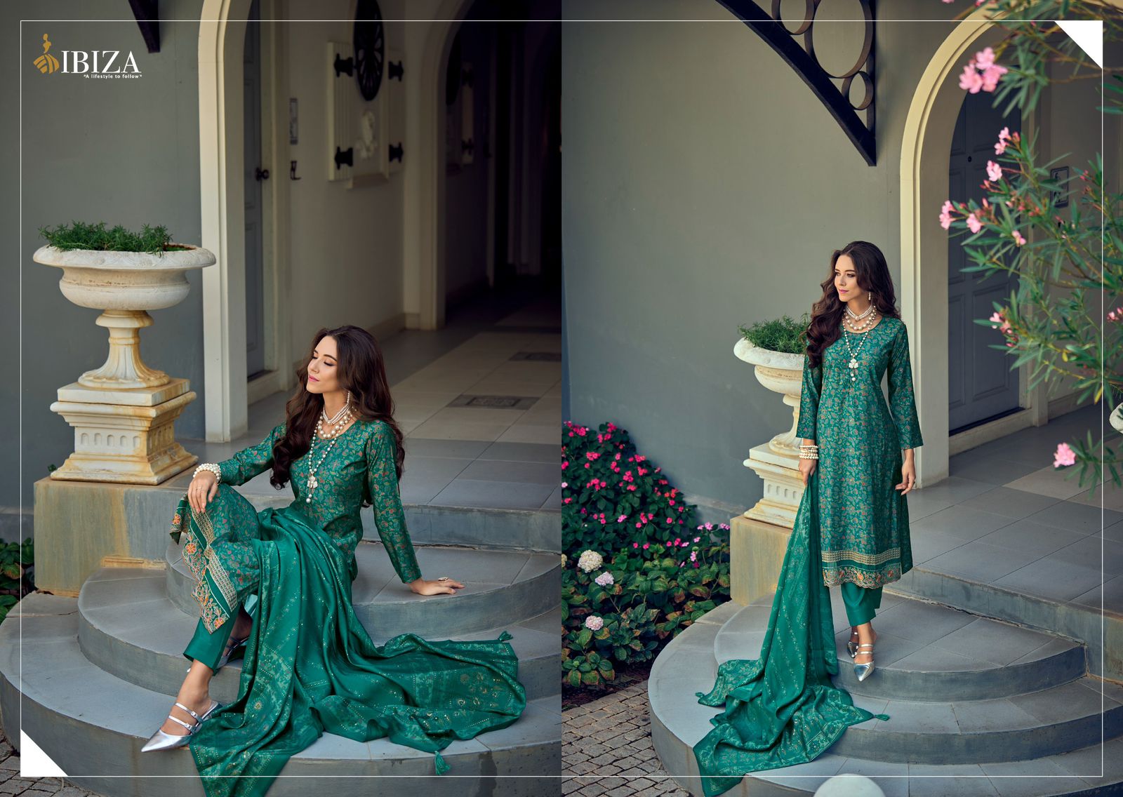 Kantha Kari Ibiza Viscose Muslin Pant Style Suits