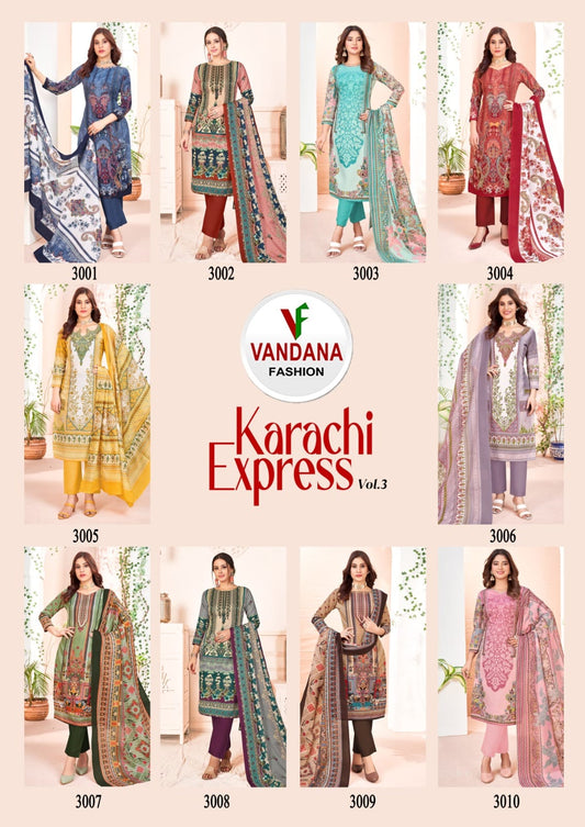 Karachi Express Vol 3 Vandana Soft Cotton Pant Style Suits