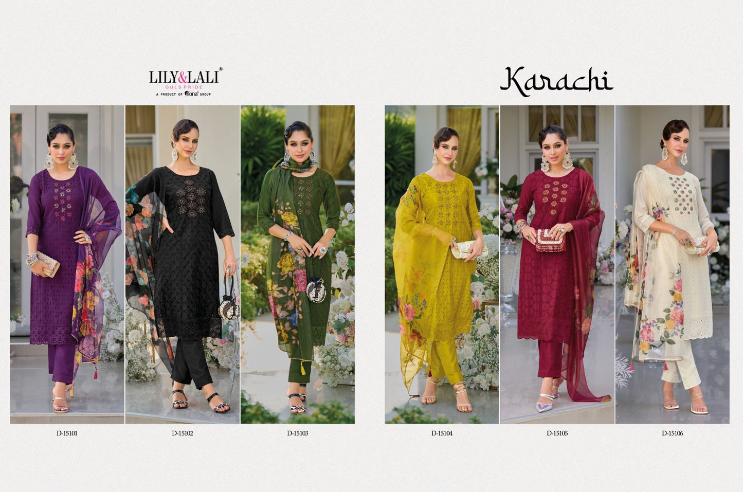 Karachi Lily Lali Muslin Silk Readymade Pant Style Suits