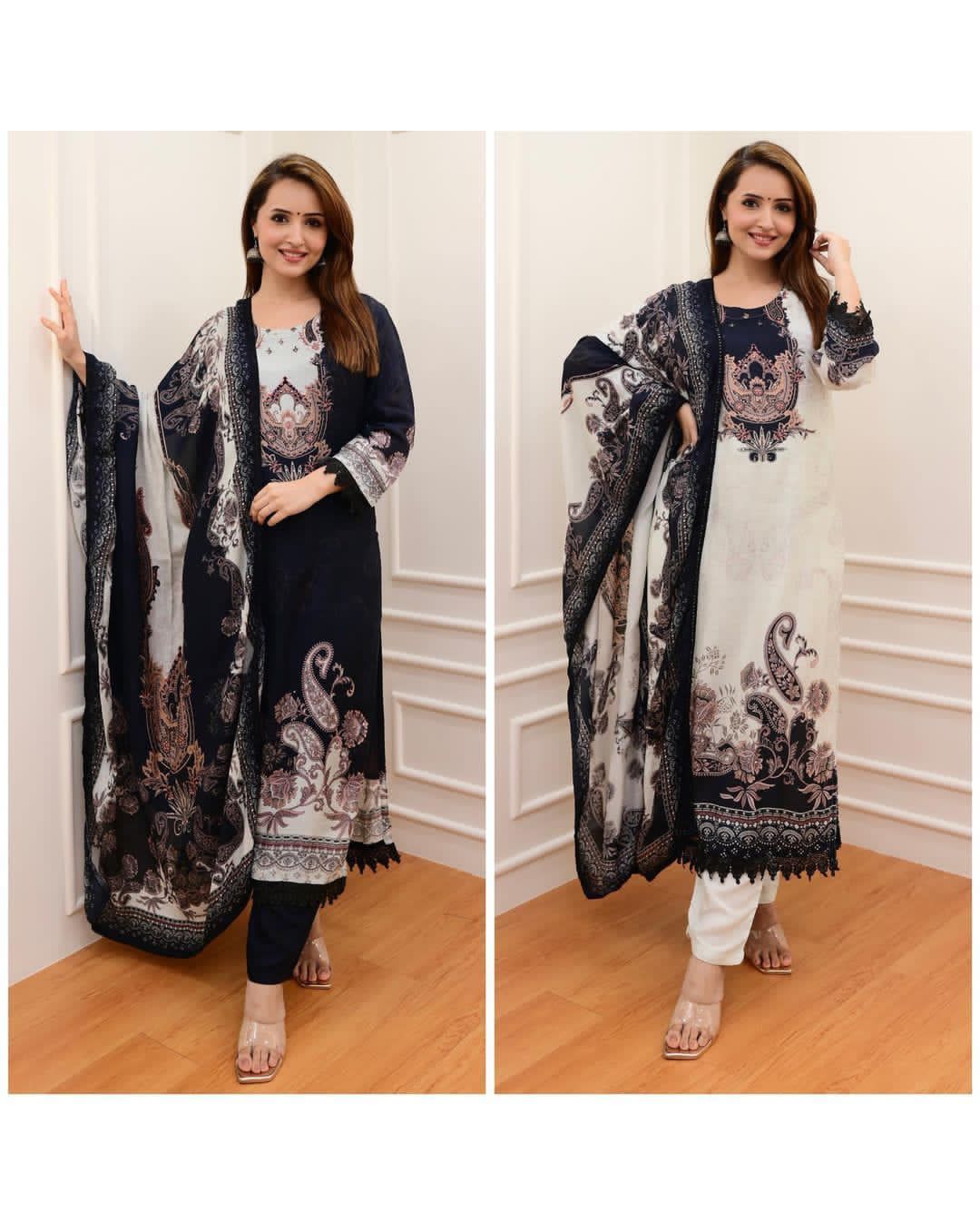 Karachi Print Qubo Fox Georgette Pakistani Readymade Suits