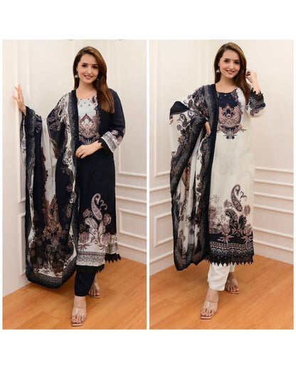 Karachi Print Qubo Fox Georgette Pakistani Readymade Suits