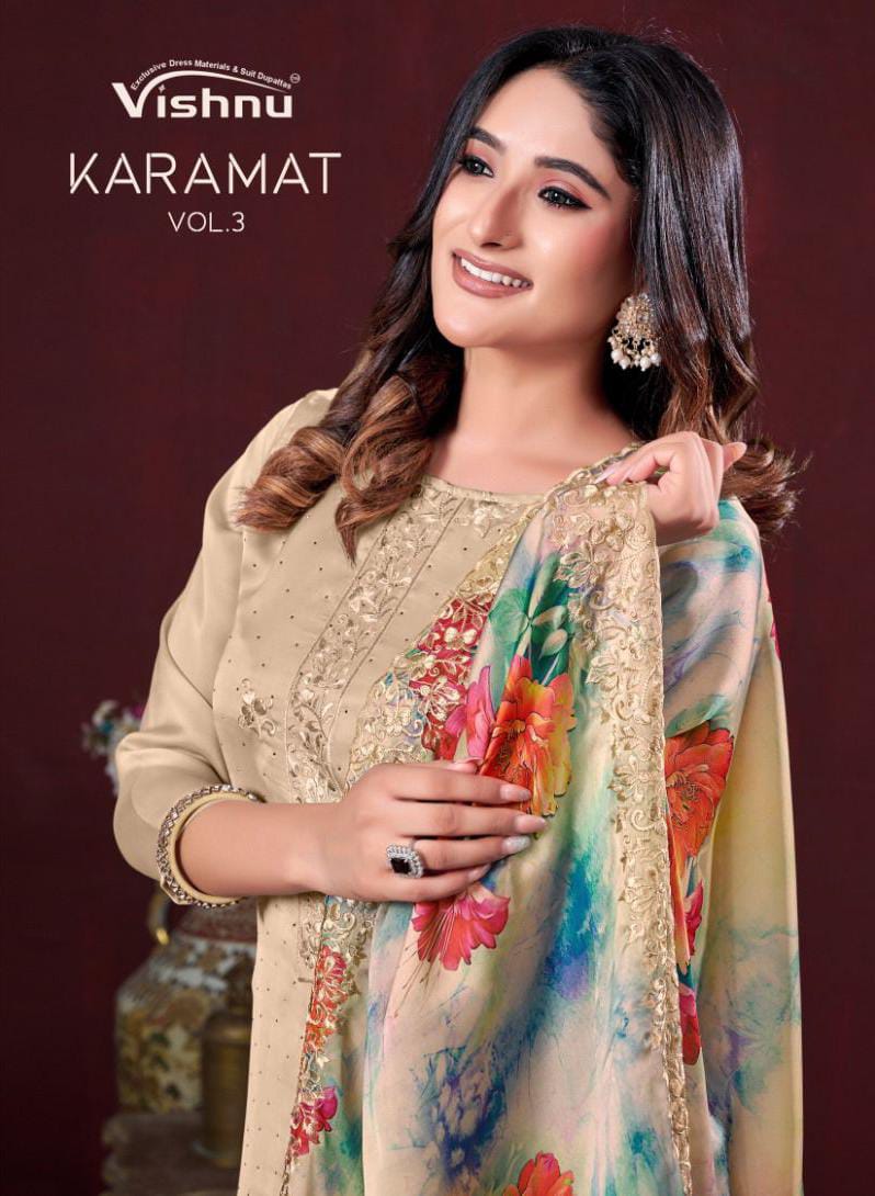 Karamat Vol 3 Vishnu Impex Silk Georgette Pant Style Suits