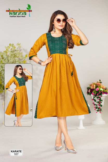 Karate Kanha Reyon Anarkali Kurtis