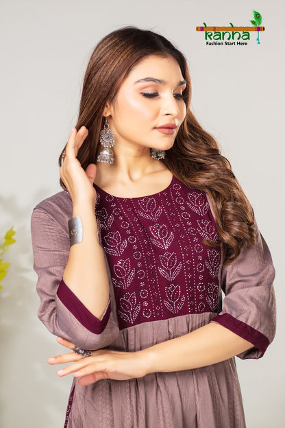 Karate Kanha Reyon Anarkali Kurtis