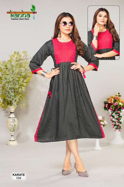 Karate Kanha Reyon Anarkali Kurtis