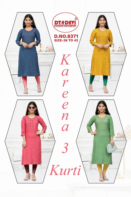 Kareena-3-8371 Dt Devi Rayon Girls Kurti