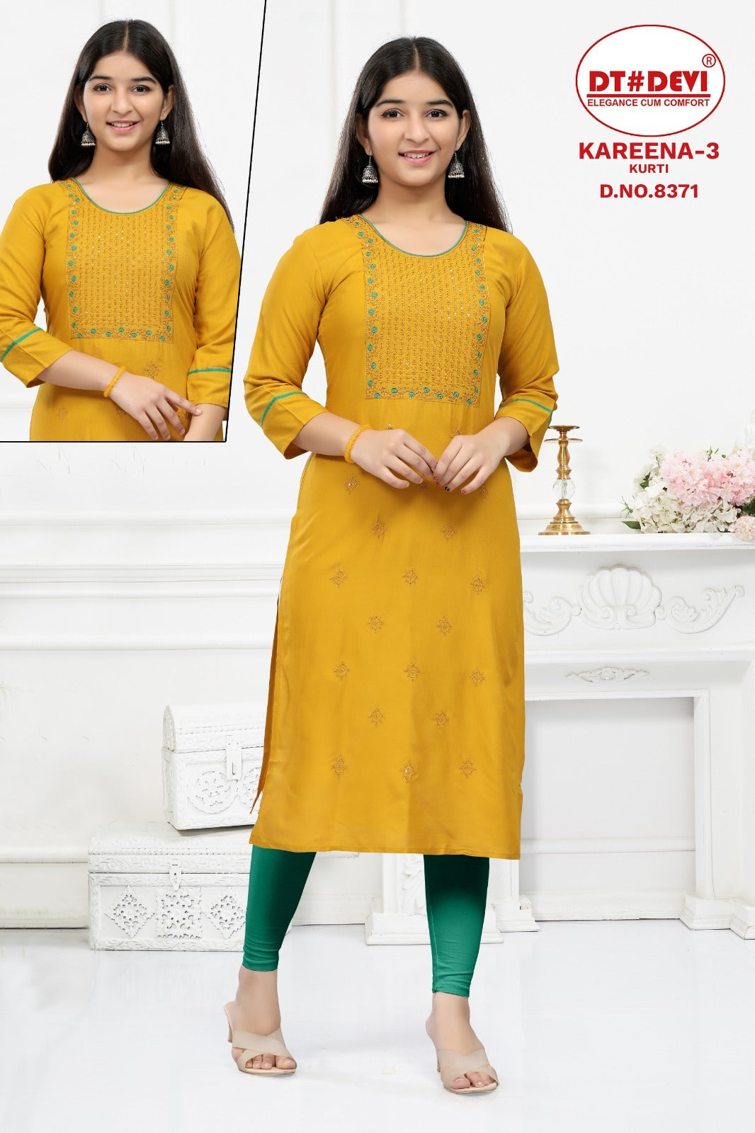Kareena-3-8371 Dt Devi Rayon Girls Kurti