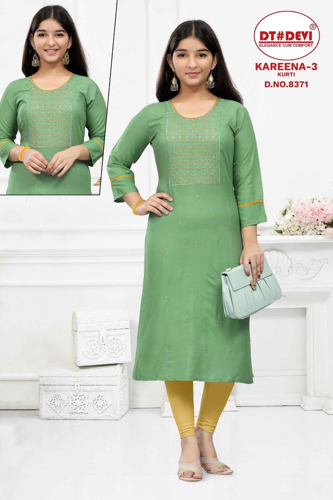 Kareena-3-8371 Dt Devi Rayon Girls Kurti