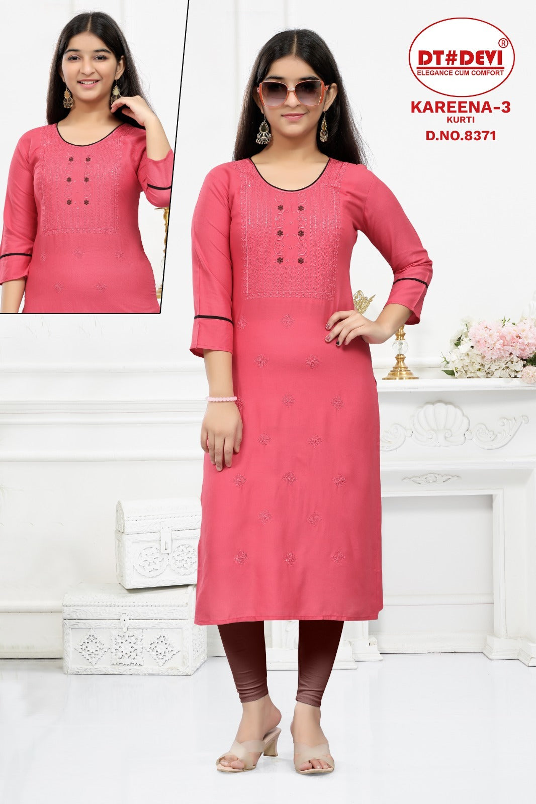 Kareena-3-8371 Dt Devi Rayon Girls Kurti