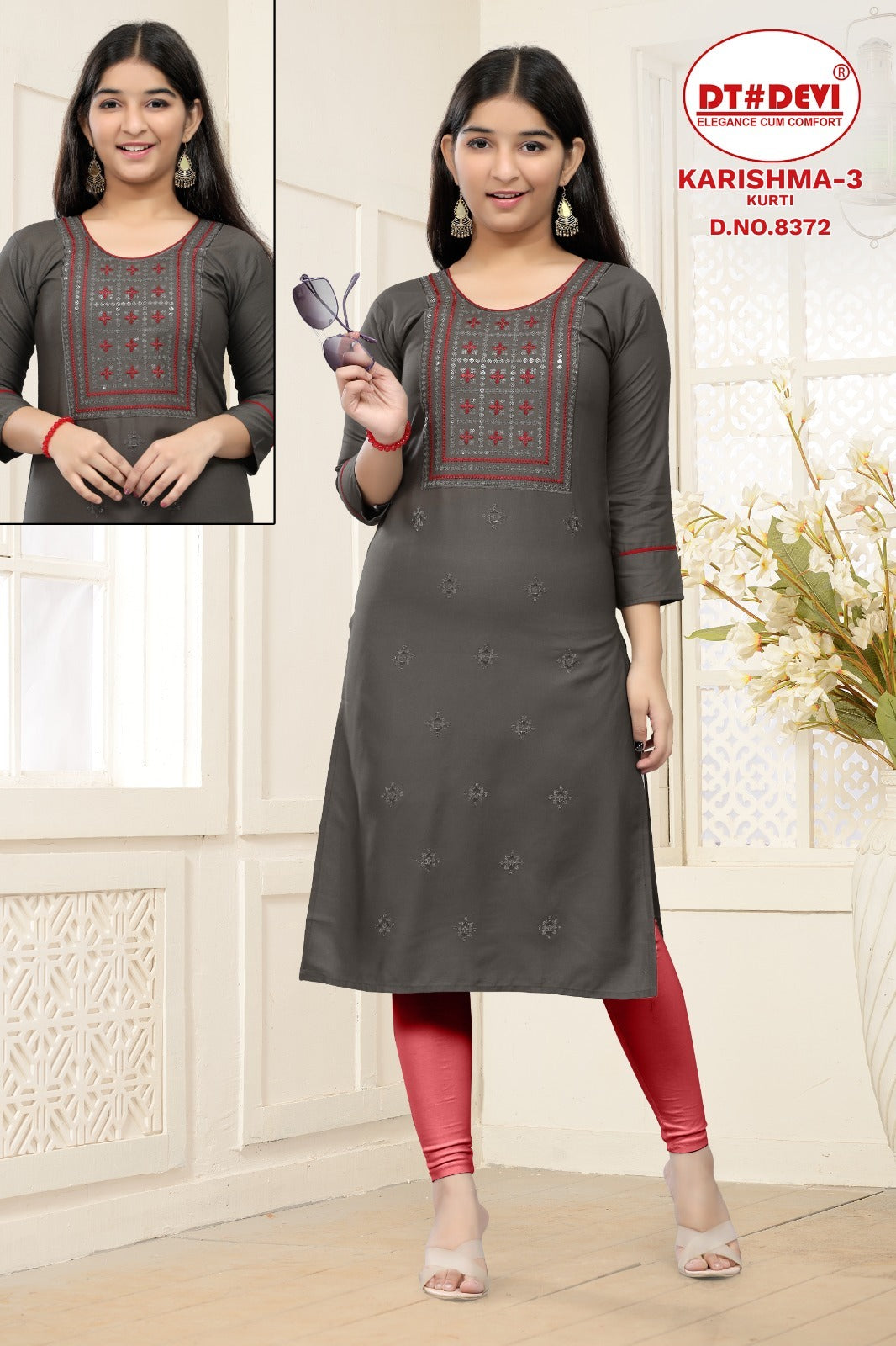 Karishma-3-8372 Dt Devi Rayon Girls Kurti