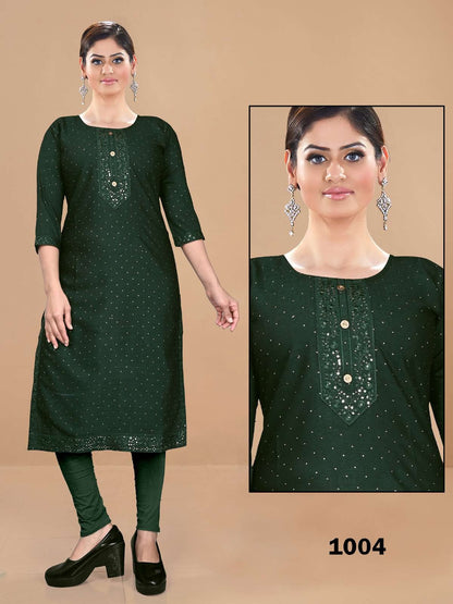 Karni Vol 1 Kavinay Rayon Knee Length Kurtis