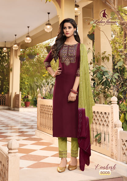 Kashish Vol 5 Ladies Flavour Rayon Readymade Pant Style Suits