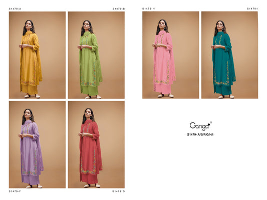 Kashvi-1479 Ganga Habutai Silk Plazzo Style Suits