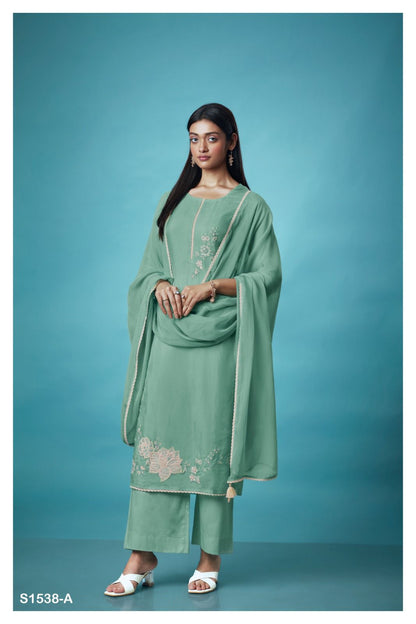 Kashvi-1538 Ganga Habutai Silk Plazzo Style Suits