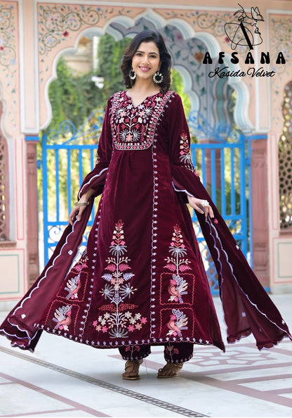 Kasida-Nx Afsana Readymade Velvet Suits