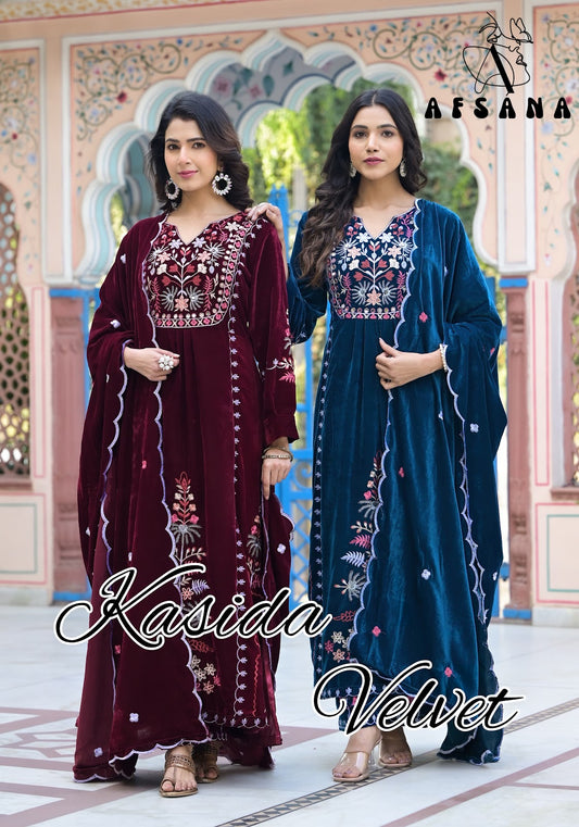 Kasida-Nx Afsana Readymade Velvet Suits