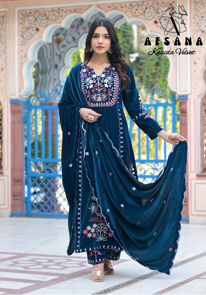 Kasida-Nx Afsana Readymade Velvet Suits