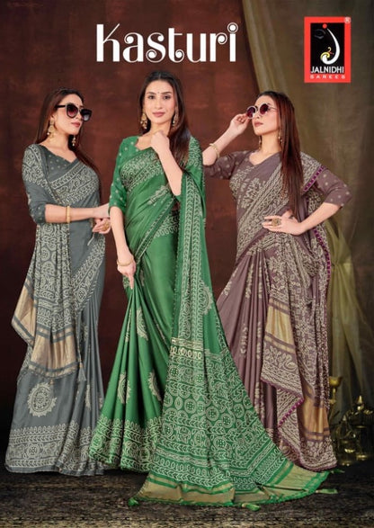 Kasturi Jalnidhi Crape Sarees