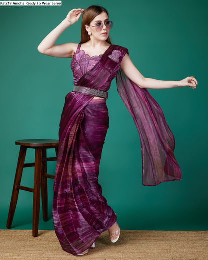 Kat218 Amoha Organza Ready To Wear Saree