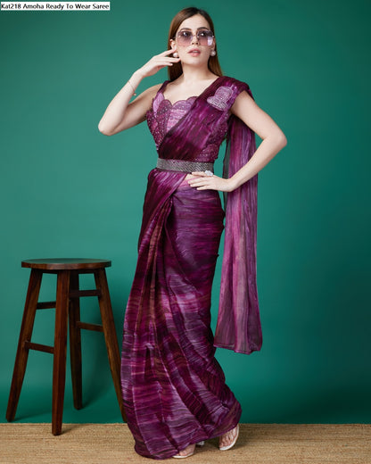 Kat218 Amoha Organza Ready To Wear Saree