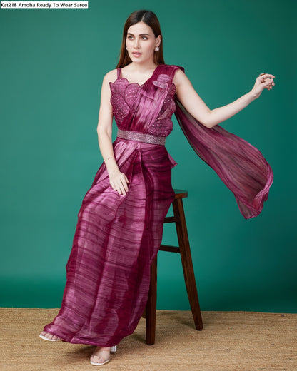 Kat218 Amoha Organza Ready To Wear Saree