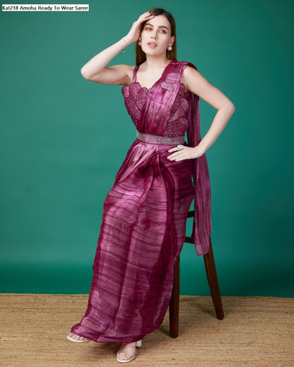 Kat218 Amoha Organza Ready To Wear Saree