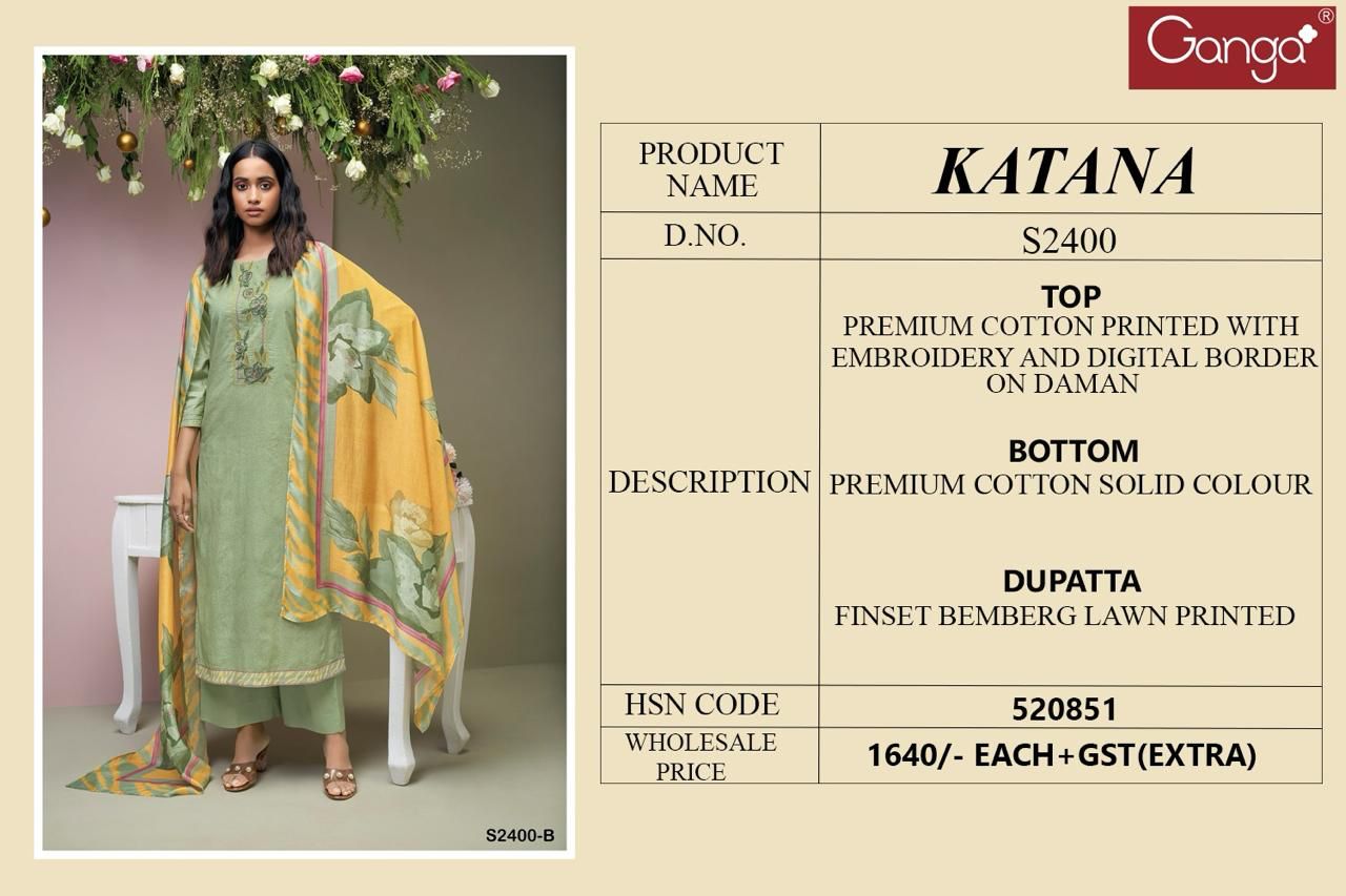 Katana 2400 Ganga Cotton Plazzo Style Suits