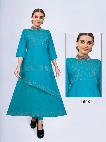 Kathal Vol 1 Kavinay Two Tone Anarkali Kurtis