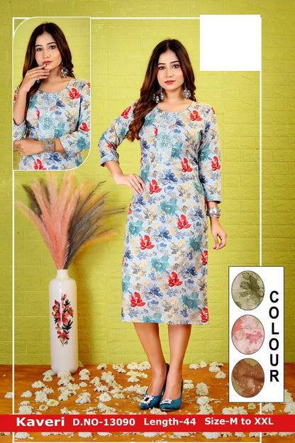Kaveri-A Zoya Rayon Knee Length Kurtis