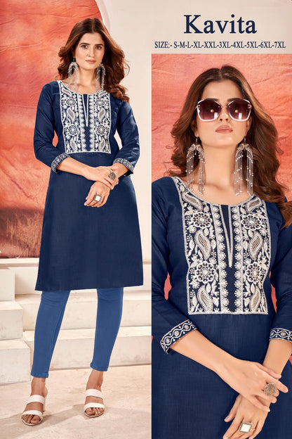 Kavita Sangeet Magic Cotton Knee Length Kurtis