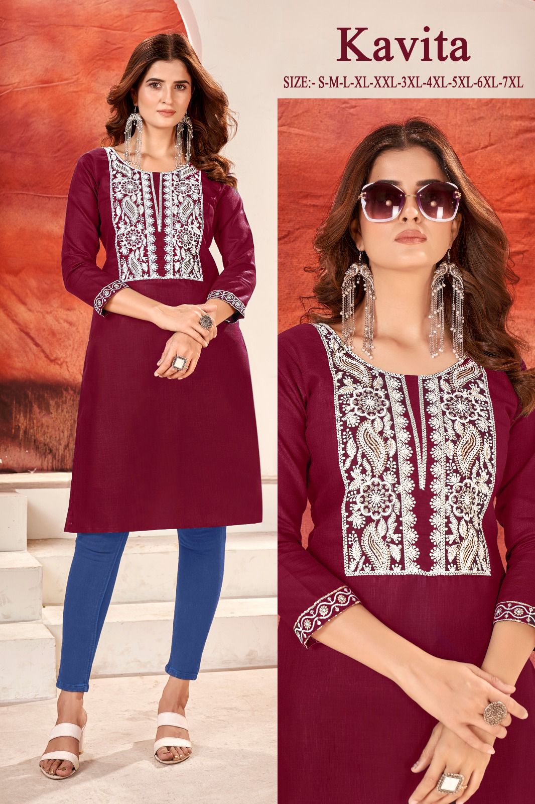 Kavita Sangeet Magic Cotton Knee Length Kurtis