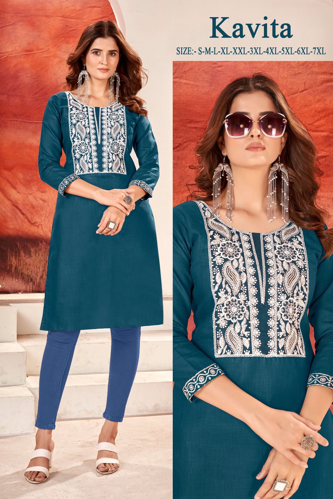 Kavita Sangeet Magic Cotton Knee Length Kurtis
