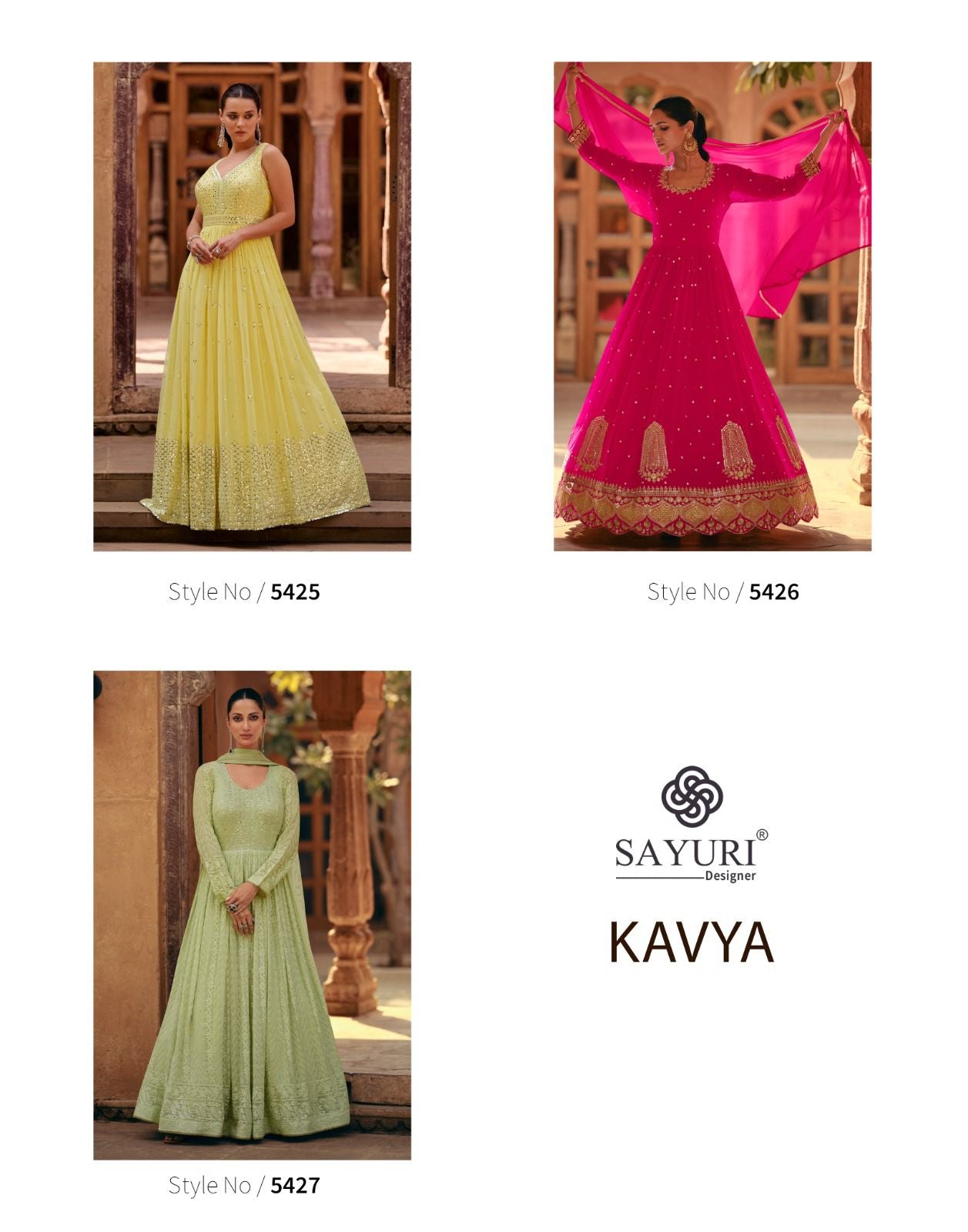Kavya Sayuri Georgette Gown Dupatta Set