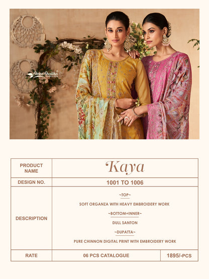Kaya Shree Shalika Fashion Organza Pant Style Suits