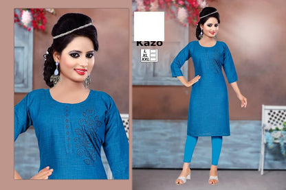 Kazo-A Zoya Two Tone Knee Length Kurtis